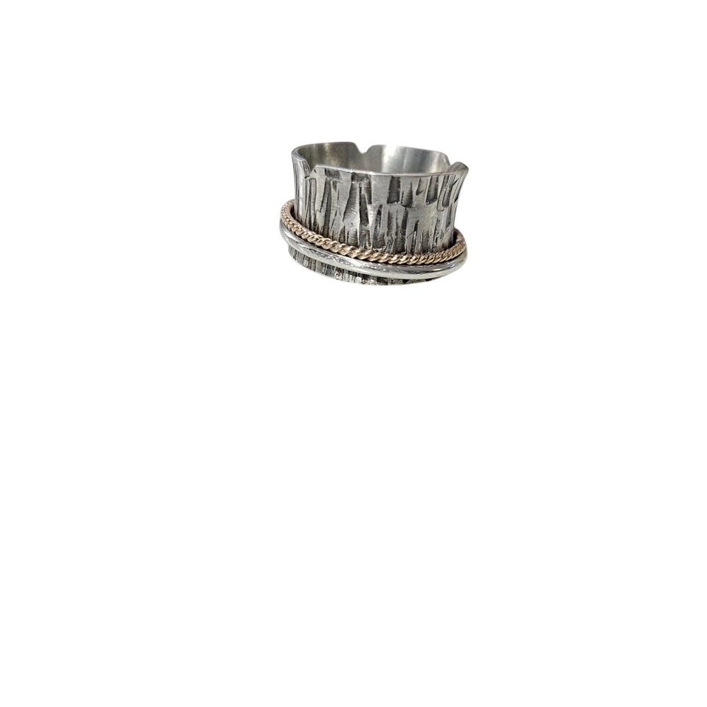 New Sterling Silver Spinner Ring, Meditative and Fidget Friendly. Size 9.5. - Picture 3 of 4